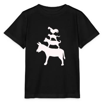 Bremer Stadtmusikanten Märchen Gebrüder Grimm - Stanley/Stella Kinder T-Shirt MINI CREATOR  - Schwarz - Vorne - Mikhail (115cm)