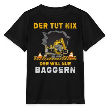 Bagger Baggerfahrer Baggerschaufel Bauleiter - Stanley/Stella Kinder T-Shirt MINI CREATOR  - Schwarz - Vorne - Mikhail (115cm)