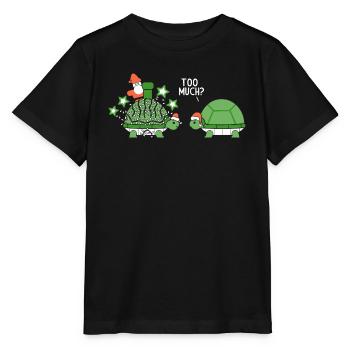 Schildkröte Weihnachten Lustige Grafik - Stanley/Stella Kinder T-Shirt MINI CREATOR  - Schwarz - Vorne - Mikhail (115cm)