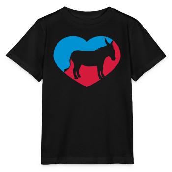 herz i love liebe esel pferd pony klein packesel l - Stanley/Stella Kinder T-Shirt MINI CREATOR  - Schwarz - Vorne - Mikhail (115cm)