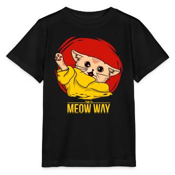 this is meow way - Stanley/Stella MINI CREATOR Kids’ T-Shirt - black - Front - Mikhail (115cm)
