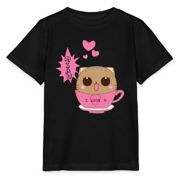 Chat Mignon - T-shirt bio MINI CREATOR Stanley/Stella Enfant - noir - Devant - Mikhail (115cm)