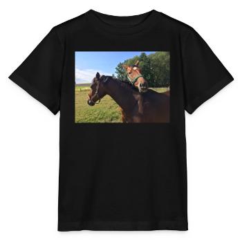 Chevaux - T-shirt bio MINI CREATOR Stanley/Stella Enfant - noir - Devant - Mikhail (115cm)