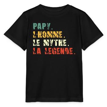 Papy the man the myth the legend - Stanley/Stella MINI CREATOR Kids’ T-Shirt - black - Front - Mikhail (115cm)