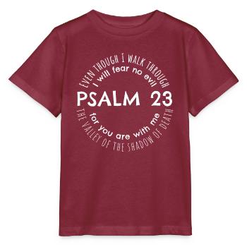 Psaume 23 Bon Pasteur Jésus Bible vers Dieu Prier - T-shirt bio MINI CREATOR Stanley/Stella Enfant - bordeaux - Devant - Kain (125cm)