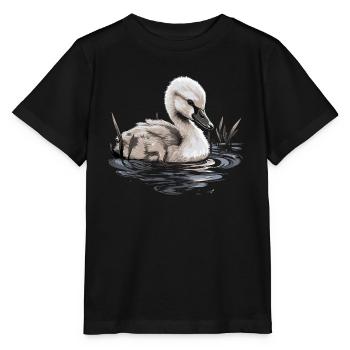 Baby Swan Bird Chick - Stanley/Stella MINI CREATOR Kids’ T-Shirt - black - Front - Mikhail (115cm)