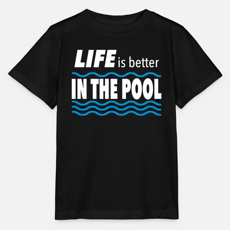 swimming pool - Stanley/Stella MINI CREATOR Kids’ T-Shirt - black