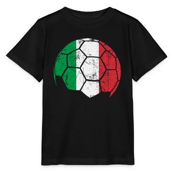 Italy Soccer Ball Fußball - Stanley/Stella Kinder T-Shirt MINI CREATOR  - Schwarz - Vorne - Mikhail (115cm)