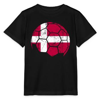 Denmark Soccer Ball Fußball - Stanley/Stella Kinder T-Shirt MINI CREATOR  - Schwarz - Vorne - Mikhail (115cm)