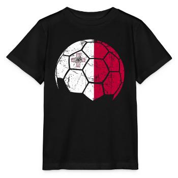 Malta Soccer Ball Fußball - Stanley/Stella Kinder T-Shirt MINI CREATOR  - Schwarz - Vorne - Mikhail (115cm)
