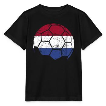Netherlands Soccer Ball Fußball - Stanley/Stella Kinder T-Shirt MINI CREATOR  - Schwarz - Vorne - Mikhail (115cm)