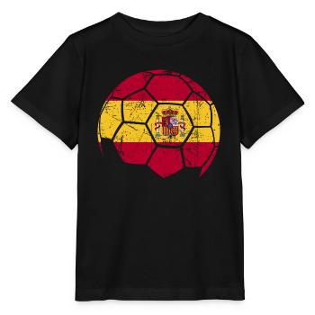 Spain Soccer Ball Fußball - Stanley/Stella Kinder T-Shirt MINI CREATOR  - Schwarz - Vorne - Mikhail (115cm)
