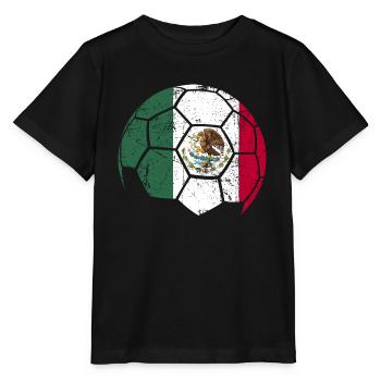 Mexico Soccer Ball Fußball - Stanley/Stella Kinder T-Shirt MINI CREATOR  - Schwarz - Vorne - Mikhail (115cm)