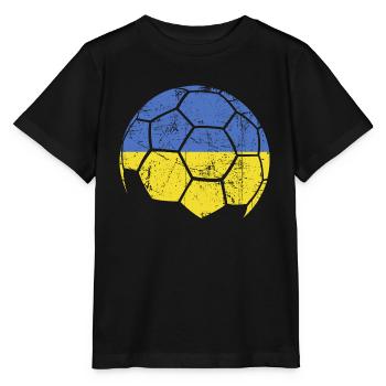 Ukraine Soccer Ball Fußball - Stanley/Stella Kinder T-Shirt MINI CREATOR  - Schwarz - Vorne - Mikhail (115cm)