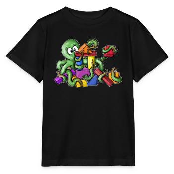 Krake Baukloetze - Stanley/Stella Kinder T-Shirt MINI CREATOR  - Schwarz - Vorne - Mikhail (115cm)