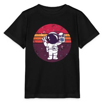 Musique Astronaute Vintage - T-shirt bio MINI CREATOR Stanley/Stella Enfant - noir - Devant - Mikhail (115cm)