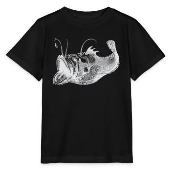 Poisson profond blanc - T-shirt bio MINI CREATOR Stanley/Stella Enfant - noir - Devant - Mikhail (115cm)
