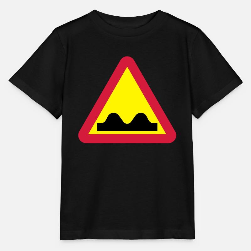 Warning sign for bumpy road - Stanley/Stella MINI CREATOR Kids’ T-Shirt - black