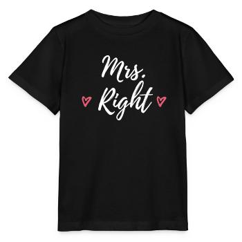 Mrs. Right wedding gift saying partner look - Stanley/Stella MINI CREATOR Kids’ T-Shirt - black - Front - Mikhail (115cm)
