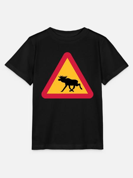 Elch Warnschild - Stanley/Stella Kinder T-Shirt MINI CREATOR - Schwarz