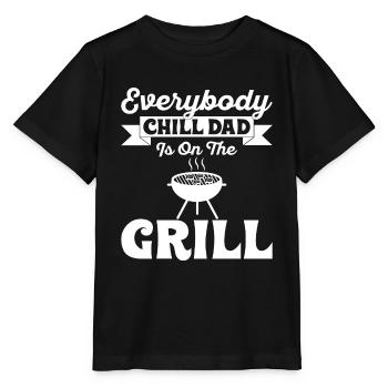Chaque papa chill est sur le gril - Père - T-shirt bio MINI CREATOR Stanley/Stella Enfant - noir - Devant - Mikhail (115cm)