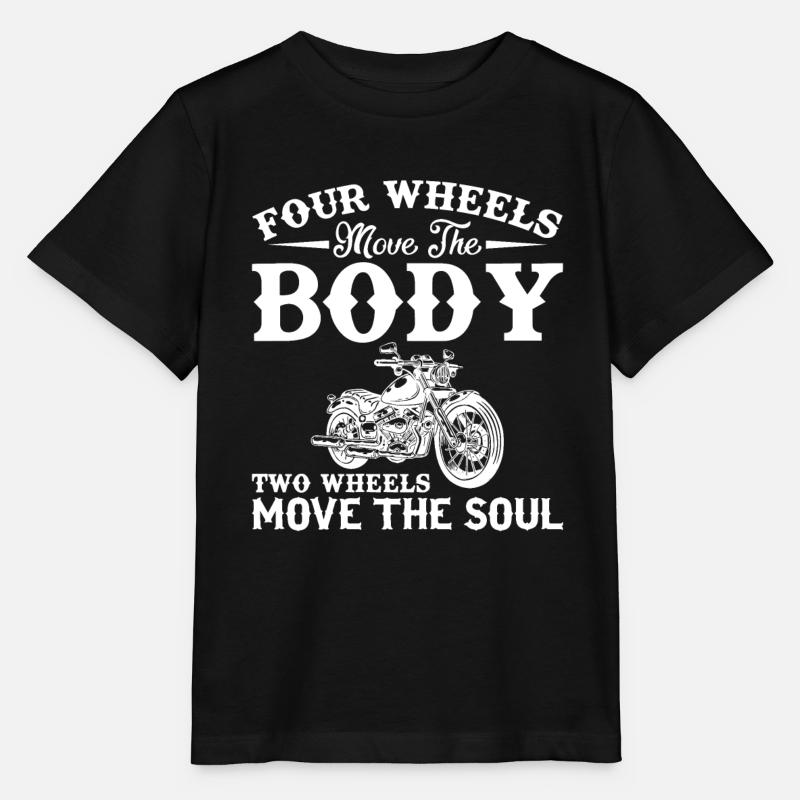 Quatre roues déplacent le corps Deux roues déplacent l’âme - T-shirt bio MINI CREATOR Stanley/Stella Enfant - noir