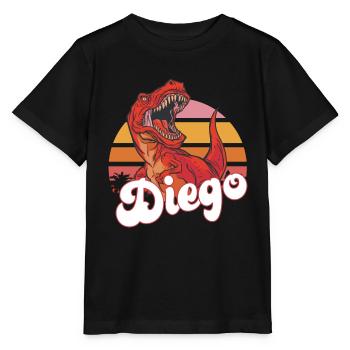DIEGO - Beautiful boy name with T-REX Dino - Stanley/Stella MINI CREATOR Kids’ T-Shirt - black - Front - Mikhail (115cm)