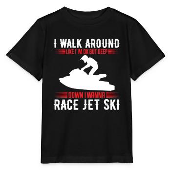 Jet Ski Racer Wasser Jet Ski - Stanley/Stella Kinder T-Shirt MINI CREATOR  - Schwarz - Vorne - Mikhail (115cm)