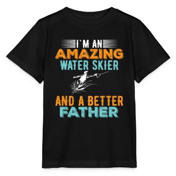 Je suis un excellent skieur nautique - T-shirt bio MINI CREATOR Stanley/Stella Enfant - noir - Devant - Mikhail (115cm)