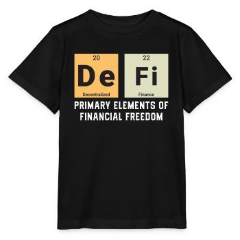 Defi, finance décentralisée - T-shirt bio MINI CREATOR Stanley/Stella Enfant - noir - Devant - Mikhail (115cm)