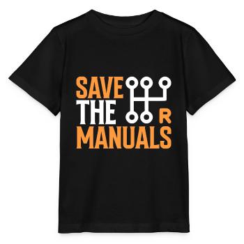 Save The Manuals - Auto - Stanley/Stella Kinder T-Shirt MINI CREATOR  - Schwarz - Vorne - Mikhail (115cm)