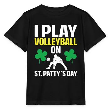 Je joue au volleyball le jour de la Saint-Patty - T-shirt bio MINI CREATOR Stanley/Stella Enfant - noir - Devant - Mikhail (115cm)