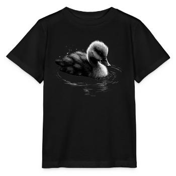 Baby Swan Bird Chick - Stanley/Stella MINI CREATOR Kids’ T-Shirt - black - Front - Mikhail (115cm)