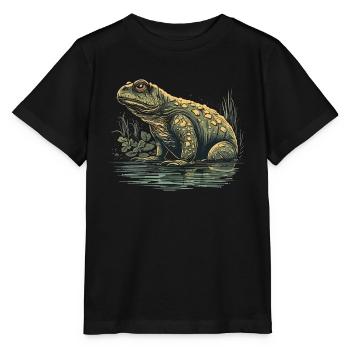 Kröte Amphibien - Stanley/Stella Kinder T-Shirt MINI CREATOR  - Schwarz - Vorne - Mikhail (115cm)