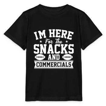 Je suis là pour les collations et les publicités - T-shirt bio MINI CREATOR Stanley/Stella Enfant - noir - Devant - Mikhail (115cm)