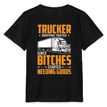 Trucker Lässt Schlüpfer Fallen - Trucker - Stanley/Stella Kinder T-Shirt MINI CREATOR  - Schwarz - Vorne - Mikhail (115cm)