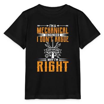 Ich Bin Maschinenbauingenieur Ich Streite Nicht - Stanley/Stella Kinder T-Shirt MINI CREATOR  - Schwarz - Vorne - Mikhail (115cm)