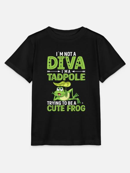 Ich Bin Keine Diva. Ich Bin Eine Kaulquappe - Stanley/Stella Kinder T-Shirt MINI CREATOR - Schwarz