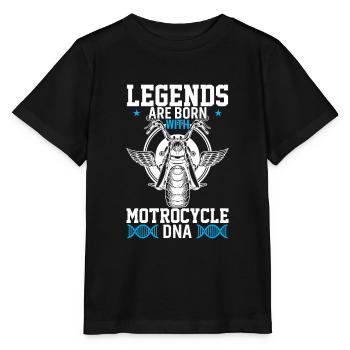 Legenden Werden Mit Motorrad-Dna Geboren - Stanley/Stella Kinder T-Shirt MINI CREATOR  - Schwarz - Vorne - Mikhail (115cm)