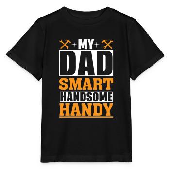 Mein Vater: Smart Handsome Handy - Stanley/Stella Kinder T-Shirt MINI CREATOR  - Schwarz - Vorne - Mikhail (115cm)