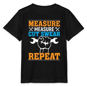 Messen Messen Schneiden Schwören Wiederholen - Stanley/Stella Kinder T-Shirt MINI CREATOR  - Schwarz - Vorne - Mikhail (115cm)