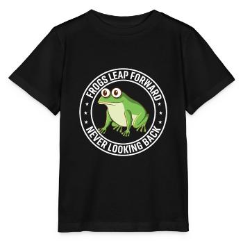 Frösche springen vorwärts und blicken nie zurück. - Stanley/Stella Kinder T-Shirt MINI CREATOR  - Schwarz - Vorne - Mikhail (115cm)
