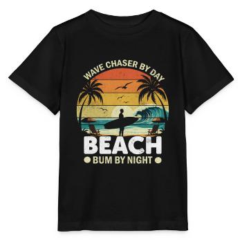 Wave chaser by day, beach bum by night. - Stanley/Stella MINI CREATOR Kids’ T-Shirt - black - Front - Mikhail (115cm)
