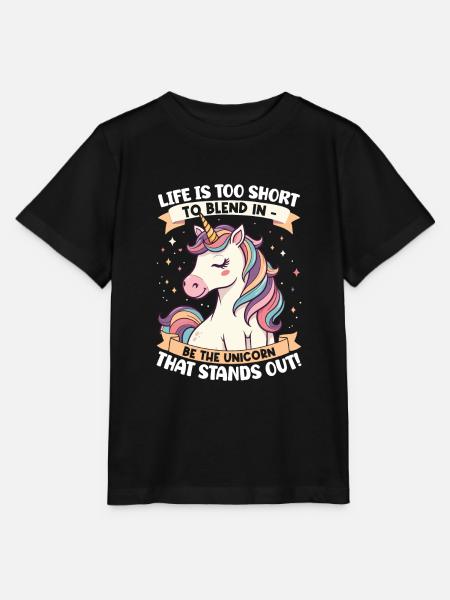 Das Leben ist zu kurz, um sich anzupassen - sei das Einhorn - Stanley/Stella Kinder T-Shirt MINI CREATOR  - Schwarz