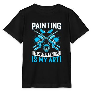 Gegner zu bemalen ist meine Kunst! - Stanley/Stella Kinder T-Shirt MINI CREATOR  - Schwarz - Vorne - Mikhail (115cm)