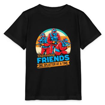 Defeating friends, one splatter at a time. - Stanley/Stella MINI CREATOR Kids’ T-Shirt - black - Front - Mikhail (115cm)