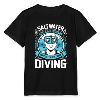Salzwasser heilt alle Wunden – vor allem, wenn Sie - Stanley/Stella Kinder T-Shirt MINI CREATOR  - Schwarz - Vorne - Mikhail (115cm)