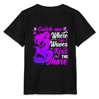Fang mich dort, wo die Wellen das Ufer küssen. - Stanley/Stella Kinder T-Shirt MINI CREATOR  - Schwarz - Vorne - Mikhail (115cm)
