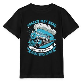 Gleise mögen sich biegen, aber mein Engagement für die Reise - Stanley/Stella Kinder T-Shirt MINI CREATOR  - Schwarz - Vorne - Mikhail (115cm)