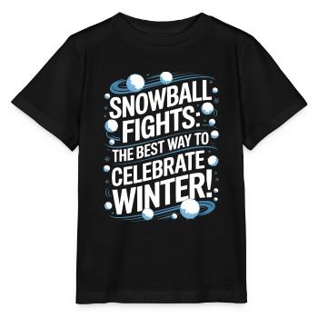 Schneeballschlachten: Die beste Art, den Winter zu feiern! - Stanley/Stella Kinder T-Shirt MINI CREATOR  - Schwarz - Vorne - Mikhail (115cm)